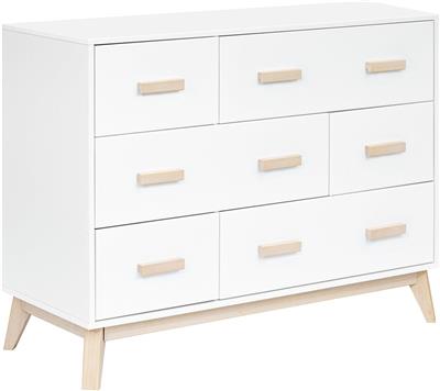 Babyletto Scoot 6-Drawer Dresser - White / Washed Natural
