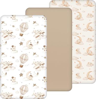 Yukkidds Cot Bed Sheets 140x70cm Fitted 3 Pack Cot Sheets Super Soft and Lightweight Microfibre Toddler Bed Sheets Brown Balloon : Amazon.co.uk: Baby