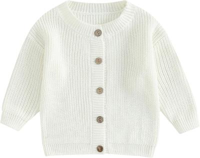 Baby Girl Boy Knitted Cardigan Kid Toddler Infant Jumper Long Sleeve Solid Button Down Sweater Tops Fall Winter Clothes (White, 18-24 Months) : Amazon