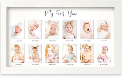 Amazon.com : My First Year Photo Frame,12 Months Baby Picture Frame for Newborn Girl,Boy-Baby Shower Gifts Keepsakes,Monthly Babys One Year Birthday