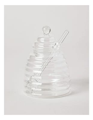 The Cooks Collective Glass Honey Pot in Clear | MYER