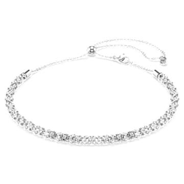 Dextera necklace, Round cut, White, Stainless steel | Swarovski