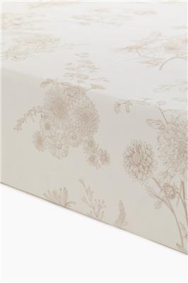 Beige/floral Patterned Satin Fitted Sheet at H&M Home | H&M CA