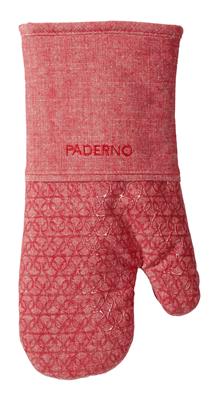 PADERNO Printed Silicone Oven Mitt, Red Chambray, One-Size