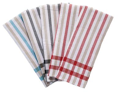 MASTER Chef Cotton Plaid Waffle Kitchen Towels, Reusable, 22-in x 32-in, 5-pk, Assorted Colours
