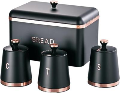 Royal Homeware 4pc Monza Breadbin & Canister Set (MATTE BLACK) : Amazon.co.za: Home & Kitchen