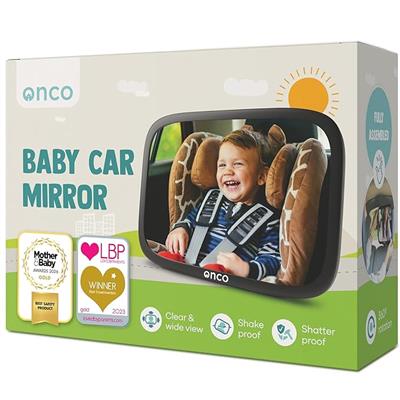 Amazon.com : Onco Baby Car Mirror Rear Facing - Double Award-Winning Convex Car Mirror for Baby, 100% Shatterproof & Shakeproof with 360° Rotation, Ne