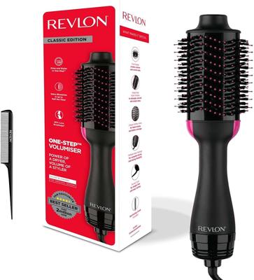 Revlon Salon One-Step Hair Dryer & Volumiser with Sectioning Comb Included (for mid to Long Hair, One-Step Technology, 2-in-1 Styling Tool, Ionic & Ce