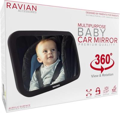 Baby Car Mirror for Back Seat Safest Newborn Essentials with Rear View, Shatterproof, Adjustable to See Rear Facing for Infants, Kids and Pets : Amazo