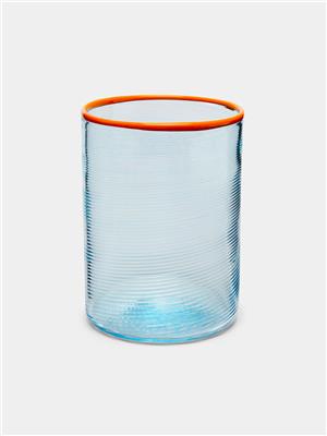 Blue Fizzy Hand-Blown Murano Glass Tumbler by Giberto | ABASK
