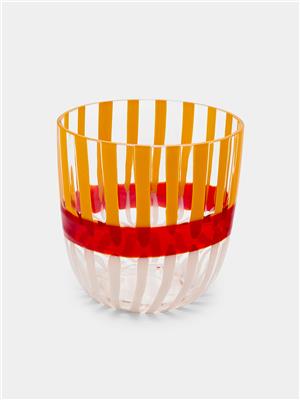 Orange I Diversi Hand-Blown Murano Glass Tumbler (11oz/325ml) by Carlo Moretti | ABASK