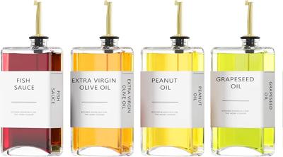 Amazon.com: Kitchen Cooking Oil Dispenser Set, Olive Oil & Vinegar Bottles, Soy Sauce Dispenser - 4 Pieces, Gold, Elegant Book Design, Durable, Leak-P