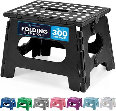 Amazon.com: Handy Laundry Folding Step Stool - Sturdy Enough Collapsible Stool to Support Adults and Safe Enough for Kids - Opens Easy with One Flip -