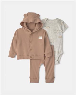 Baby 3-Piece Bear Layering Set - Grey/Brown | Carter’s Oshkosh Canada