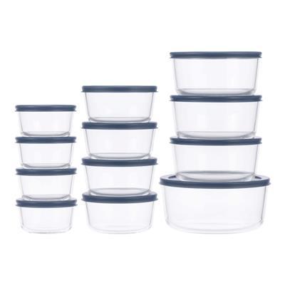 Vida by PADERNO Round Glass Food Storage Container Set with Lids, 24-pc