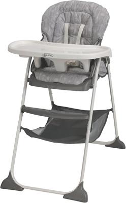 Amazon.com : Graco Slim Snacker High Chair, Ultra Slim, Fast-Folding, Multiple Recline Positions, Comfortable Feeding, Whisk : Baby