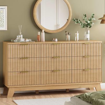 Amazon.com: Fluted Dresser for Bedroom with 9 Drawers, 57 Wide Modern Chest of Drawers with Metal Handle, Wooden Dresser TV Stand, Wood Closet Clothes