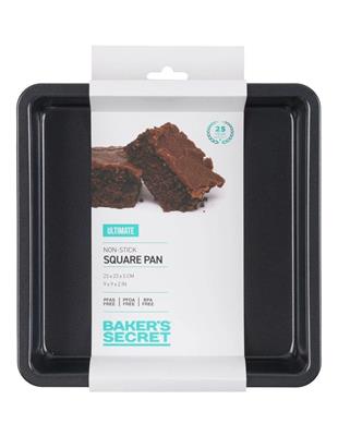 Bakers Secret Ultimate Non-Stick Square Bake Pan 23cm in Black | MYER