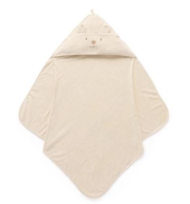 Purebaby Essential Bear Towel - Wheat Melange | BabyBunting