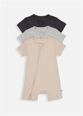 Ribbed Zip-up Organic Cotton Rompers 3 Pack | Woolworths.co.za