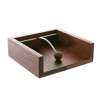 Acacia Wood & Chrome Napkin Holder – Wheel&Barrow Home