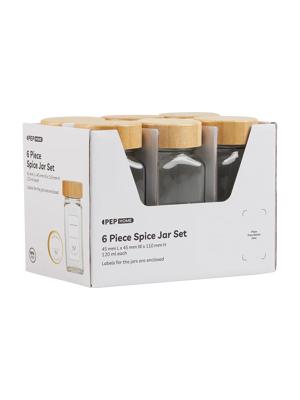 Glass Bamboo Spice Jar Set 120ml – PEP Online