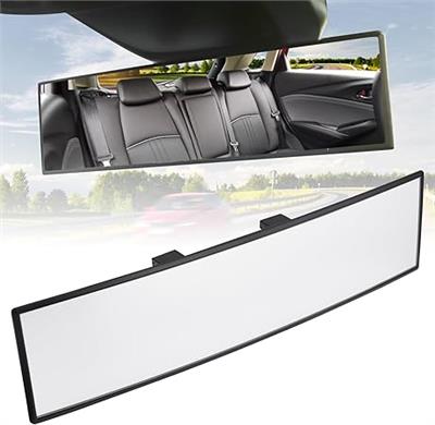 Amazon.com: JOYTUTUS Rear View Mirror, Universal 11.81 Inch Panoramic Convex Interior Clip-on Wide Angle Mirror to Reduce Blind Spot Effectively for C