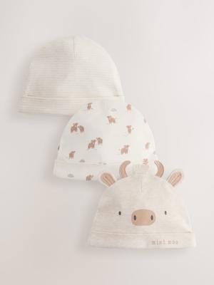 Buy Neutral Hamish Baby Beanies 3 Pack (0-12mths) from Next Canada