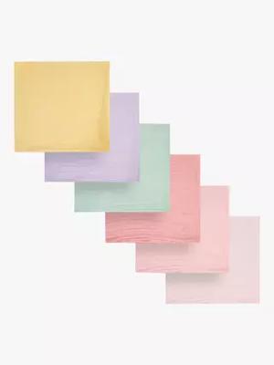 JoJo Maman Bébé Baby Pastel Muslin Squares, Pack of 6, Pink/Multi