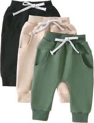 Amazon.com: Pivanzore Toddler Baby Boys Girls Sweatpants 3 Pack Solid Color Elastic Waist Bottom Pants Newborn Infant Trousers (Black+Brown+Gray, 0-6