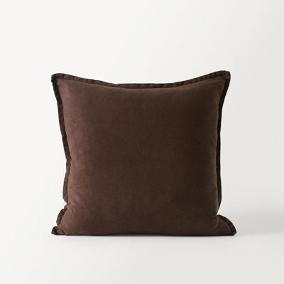 Belgian Chocolate Vintage Washed Linen Cushion | Adairs