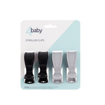 4baby Stroller Clips 4 Pack Black Grey | Baby Bunting AU