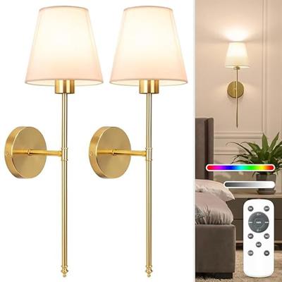 LengSuaa Wireless Rechargeable Wall Lights Indoor, 2PCS Wireless Sconces with 5000mAh Dimmable Detachable Charging Bulbs and Remote, 3 Color Temperatu