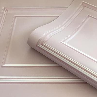 YöL Amara Wood Panel Effect Wallpaper Textured Vinyl Pink Metallic