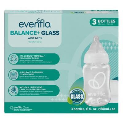 Evenflo Balance + Wide Neck Ventilated Baby Bottles, 6oz 3 Pack, Gas-Free Feeding - Walmart.com