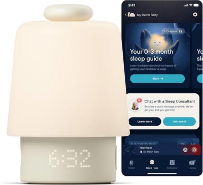 Hatch Baby Sound Machine & Night Light – Baby White Noise Machine and Light, Sleep Trainer, Routine Builder, Time-to-Rise Alarm Clock for Nursery & To
