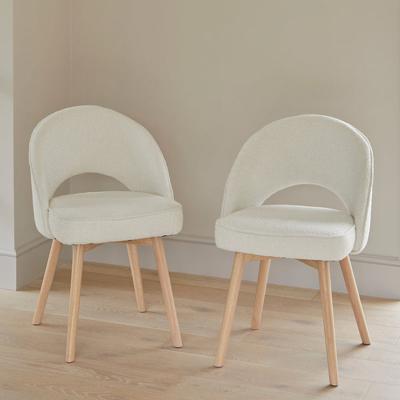 Marilyn Boucle Dining Chairs with Whitewash Legs - Set of 2 - Laura James