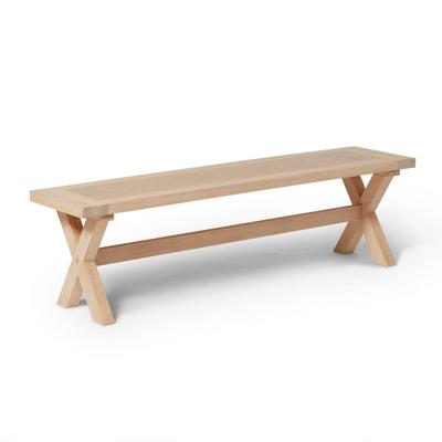 Charlotte Whitewash Oak Rustic Farmhouse Bench - Laura James
