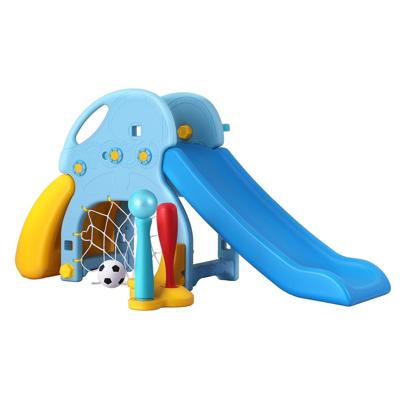 Keezi Kids Slide Set Baseball Bat Basketball Hoop 120cm - Blue | Baby Bunting AU