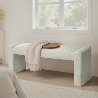 Amazon.com: SIMTONAL 47 End of Bed Bench, Modern Fabric Upholstered Entryway Bench, Footrest Stool Accent Bench with Solid Wood Frame for Bedroom Livi