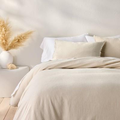 King Heavyweight Linen Blend Duvet Cover & Sham Set Natural - Casaluna™: OEKO-TEX Certified, Zipper Closure : Target