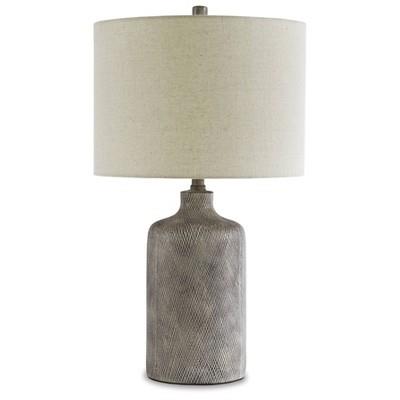 Signature Design by Ashley Linus Table Lamp Antique Black: Ceramic Base, Polyester Shade, UL Listed, 3-Way Switch : Target