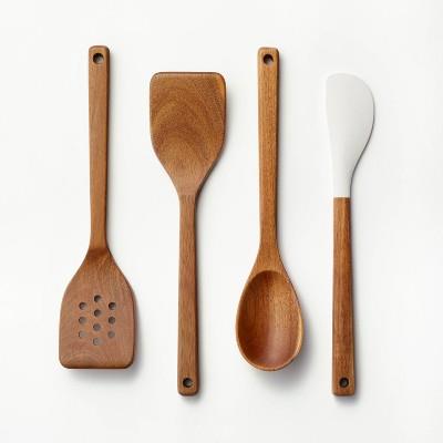 4pc Wood Kitchen Utensil Set Brown - Figmint™: Wooden Cooking Utensils, Hand Wash, Adult Use : Target