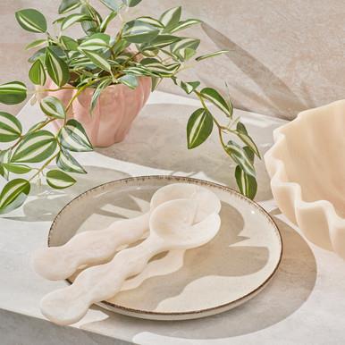 Wave Resin Salad Servers Set of 2 - Pillow Talk