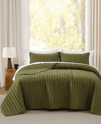 Brooklyn Loom Oversized Cotton Percale 3-Pc. Quilt Set, Full/Queen - Macys