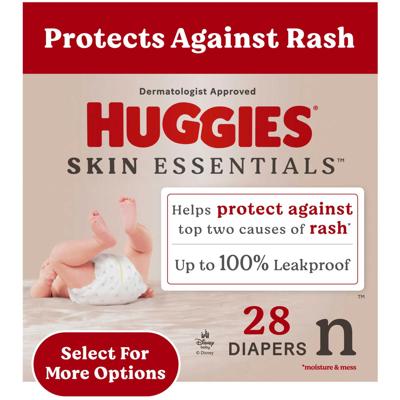 Huggies Skin Essentials Baby Diapers, Size Newborn (6-9 lbs), 28 Count (Select for More Options) - Walmart.com