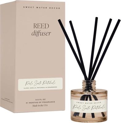 Amazon.com: Sweet Water Decor Palo Santo Patchouli Reed Diffuser – Room Decor Aesthetic with Long-Lasting Premium Fragrance of Clove, Nutmeg, Cedarwoo