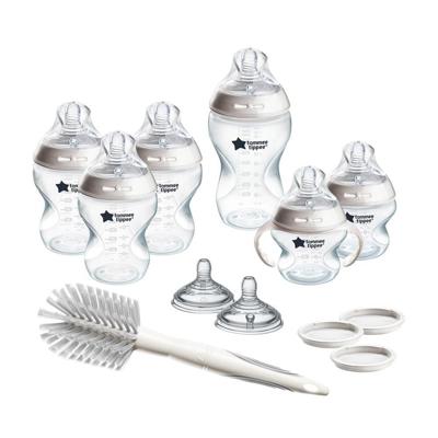 Tommee Tippee Natural Start Grow with Baby Bottle Set, 5oz, 9oz and 11oz, Slow, Medium and Thicker Flow Nipples, Removable Bottle Handles, Self-Steril