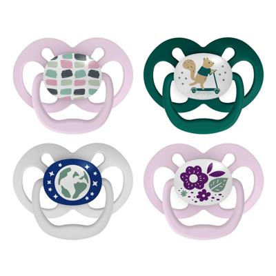 Dr. Browns Advantage 100% Silicone, Glow in the Dark Pacifier Scooter Squirrel and Flowers, Purple, 6-18M, 4 pack, 4 pack - Walmart.ca