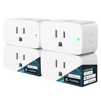 Linkind Matter Smart Plug, Work with Apple Home, Siri, Alexa, Google, SmartThings, Smart Home Smart Outlet Timer 15A/1800W, APP Remote Control & Sched